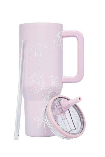 PRICKLY PEAR Stainless Steel Water Bottle 40 Oz Hydrator Floral Pink