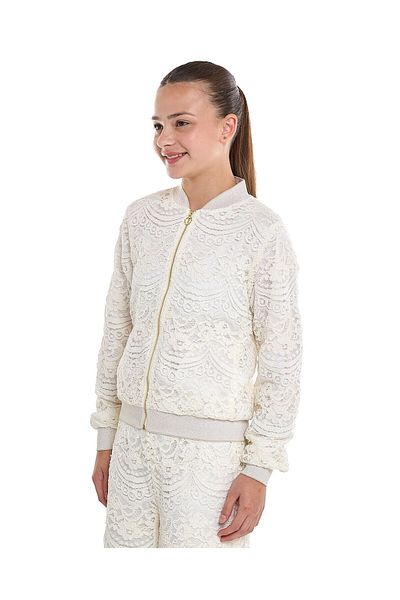 R&B Lace Jacket with Zipper Closure