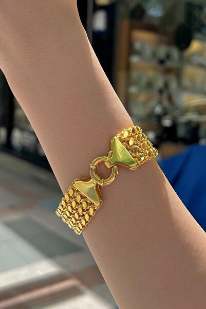 Erer Gümüş Gümüş 4 sıralı arpa pullu zincirli bileklik om124e1