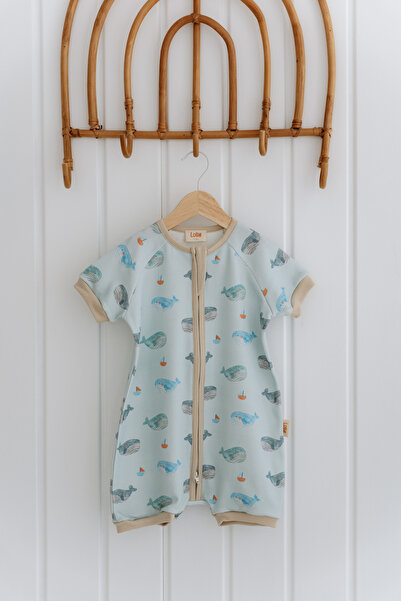 Lollie Baby&Kids 0.5 Tog Yazlık Bebek & Çocuk Uyku Tulumu, %100 Pamuk - Balinalar
