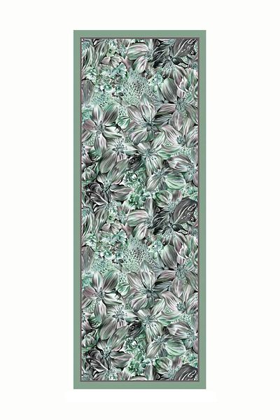 Mooncorn Water Green Larin Pattern Cotton Shawl