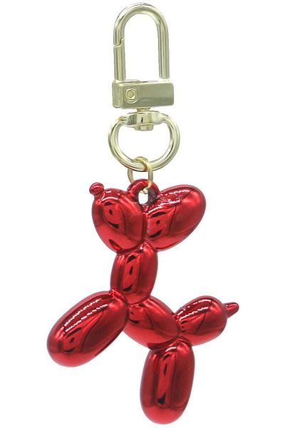 OEM Balloon Dog Keychain, Trendy Accessory For Keys Or Bag, 5 Cm, ​​Red