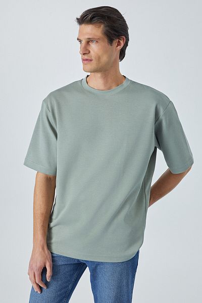 GRIMELANGE Hison Men's Relaxed Crew Neck Short Sleeve Green T-Shirt