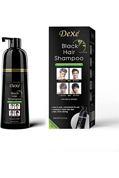 Dexe Agthyuve Dexe Hair Dye Shampoo 14.1 Fl Oz, Gray Hair Coverage, Black Hair Dye, Hair Color Shampoo, B