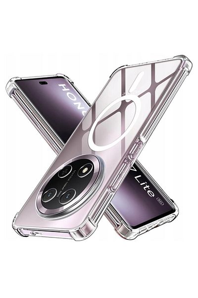 SKYDDAR INNOVATION Case for Honor X9c / Magic7 Lite, Shockproof MagSafe, Transparent, sticker set