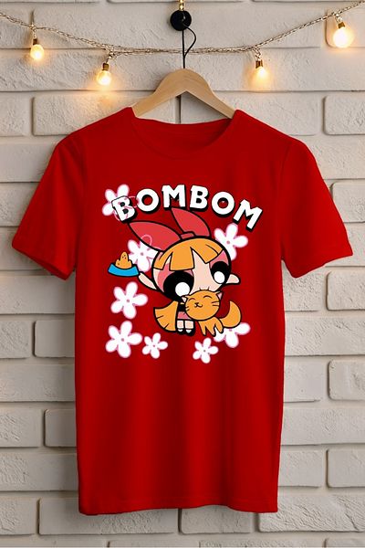 New Shine Powerpuff Girls Orange Blossom Printed Oversize T-Shirt