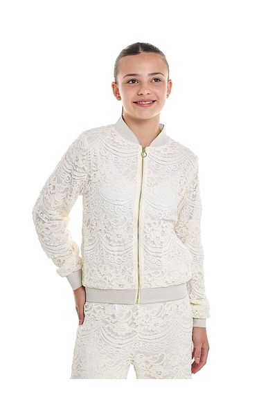 R&B Lace Jacket with Zipper Closure