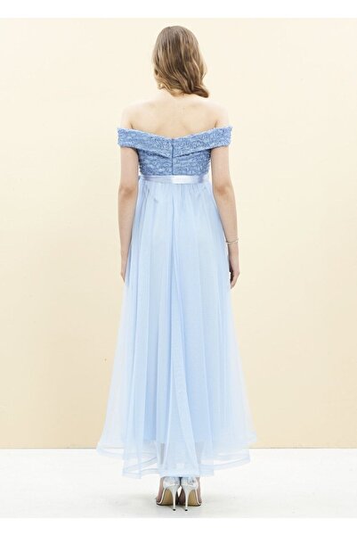 Genel Markalar Payet Işlemeli Uzun Abiye Hamile Elbise