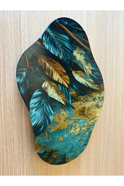 Ersan Dizayn 3 Top Ayaklı Asimetrik Cam Sunum Tabağı / Organizeri 20x30