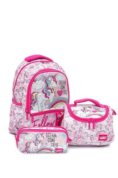 Wia Unicorn Patterned Soft Girl's School Set