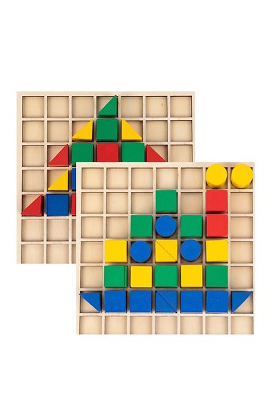OEM Educational mosaic game, 44 wooden pieces, 20 cards with patterns