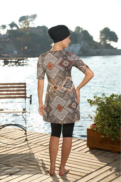Estiva Modest Swimwear - Black - Graphic