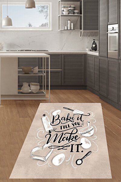 Pelangi Bake İt Till You Make İt Dijital Baskılı Kaymaz Taban Yıkanabilir Lek...