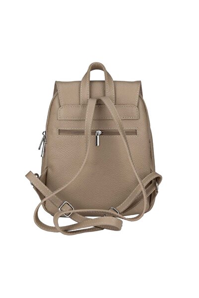 Toro Nero Women's backpack made of light taupe genuine leather Cris