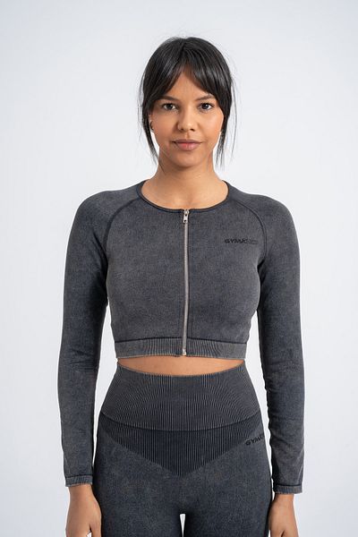 GYMXPRO Sports Acid Wash Jacket