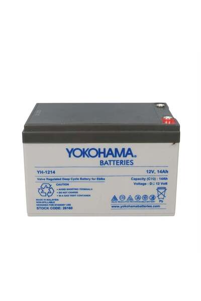 Yokohama Batteries Yokohama YH-121.4 12 Volt - 14 Amper Elektrikli Bisiklet Aküsü (150x95x98 mm)