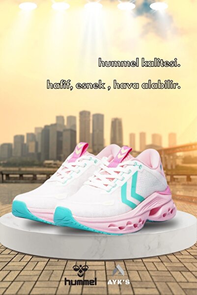 hummel Beyaz-pembe Fileli Esnek Kadın Spor Ayakkabı Hml