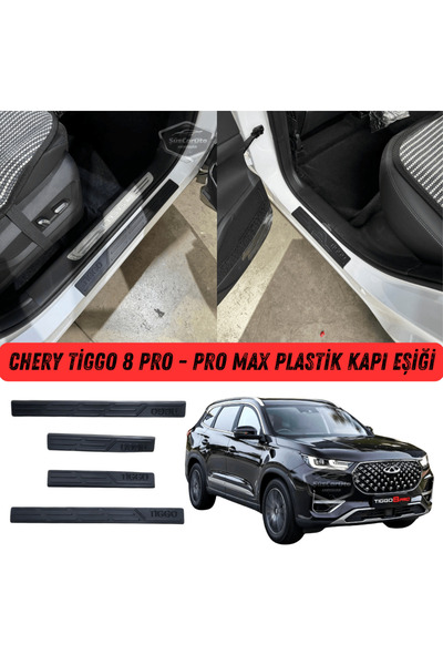 ŞüsCarOto Aksesuar مجموعة عتبات الأبواب البلاستيكية لسيارة Chery Tiggo 8 Pro-...