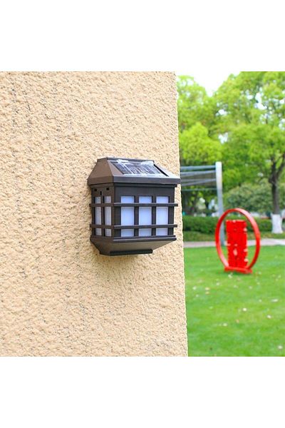 eyemazing Solar LED device model eMazing Wall Lantern, 11.5 x 8.3cm, 1.2V, ABS plastic, 400mAh, warm light