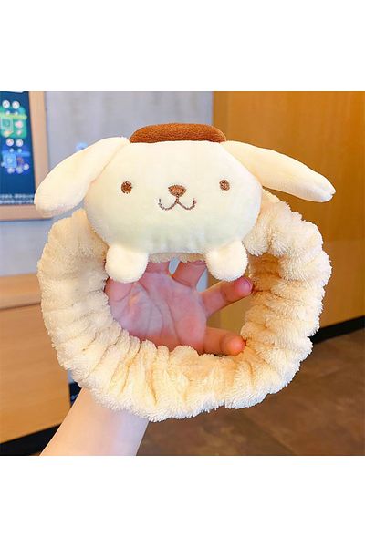 SANRIO Purin Kawaii Plush Headband Cinnamoroll My Melody Kuromi Purin Makeup Wash Hair Ring Hair Acc