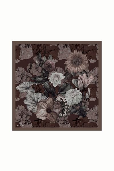 Mooncorn Βαμβακερό κασκόλ με μοτίβο Bitter Brown Floren