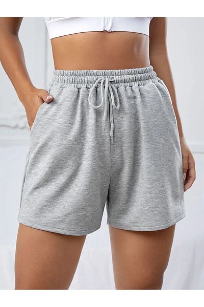 LASVES Women's Gray Comfortable Shorts
