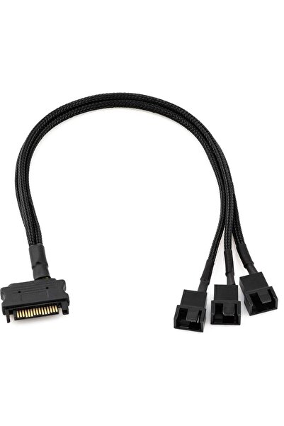 Temiz Pazar 4597 Sata Power To Fan Çevirici 3 Port Y Pin PWM Çoklayıcı Splitter Fan Kablosu