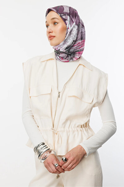 Mooncorn Violet Floren Pattern Cotton Scarf