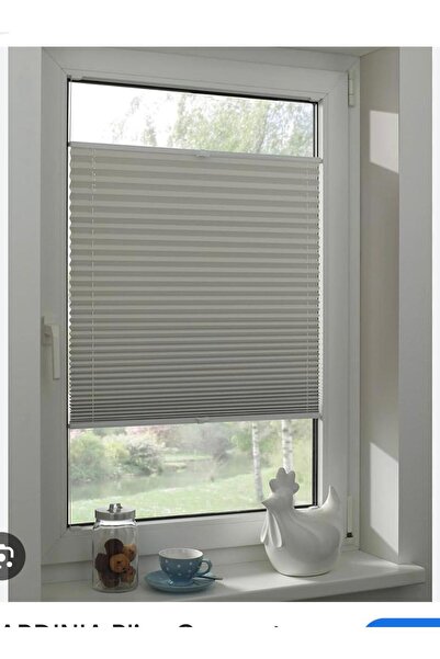 PLISED HOME Katlanabilir Cam Balkon Plise Perde Kül Gri (Kancalı veya Vidalı ...