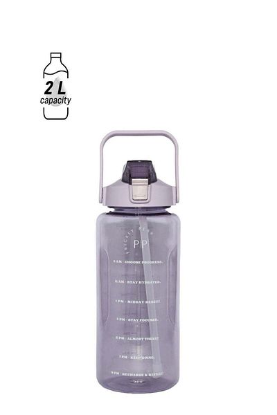 PRICKLY PEAR Purple Tracker 2L Water Bottle - Large Hydration Bottle with Straw