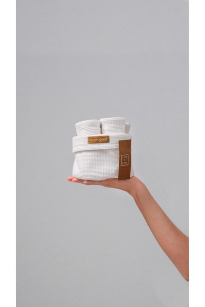 COTTONMANIA Nötr Bouquet  - Özel Tasarım, Modern, Sepetli Havlu