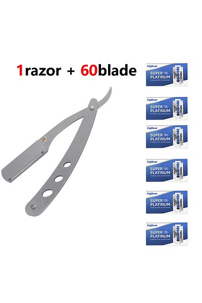 Choice C634-1razor 60 Blade Men Professional Barber Razor Manual Shaver Straight Edge Stainless Steel Shave