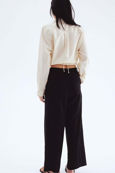 H&M Wide Linen-blend Trousers