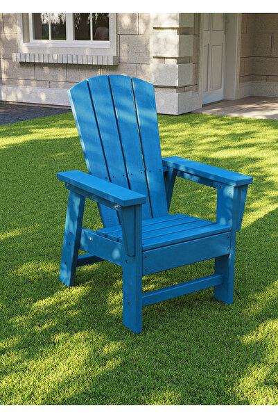 Garpim Mavi Çocuk Adirondack Sandalye, Yıkanabilir Koltuk, Dış Mekan Çocuk Mobilya, Kreş, Anaokulu