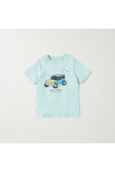 Juniors Truck Print T-Shirt And Pyjama Set