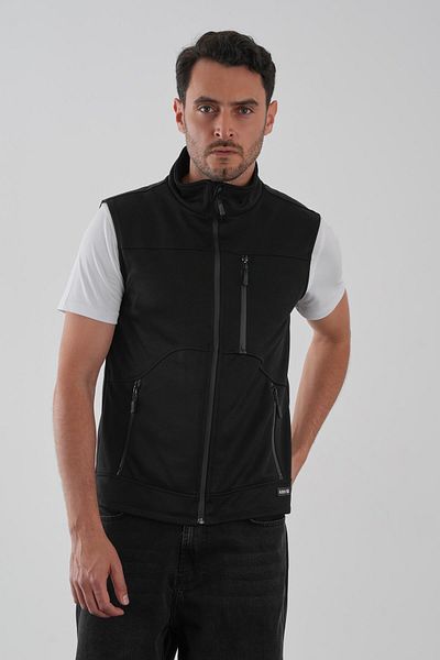 ALEXANDERGARDI Pocket Detailed Stand Collar Lined Sleeveless Vest