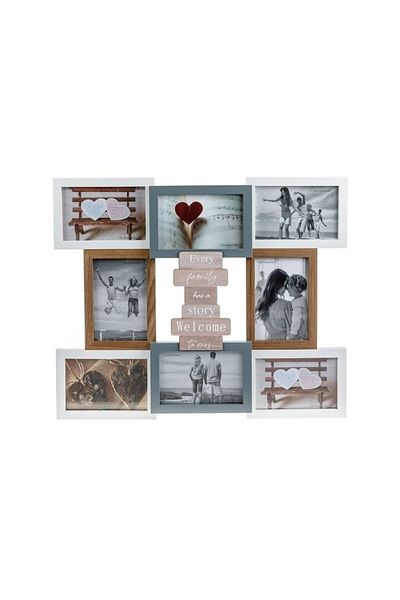 OEM Photo frame 50x42 cm, with family message, 8 photos, Wood, ATU-086063