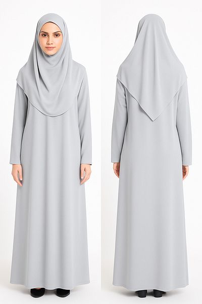 ZEHRANAZ NAMAZ ELBİSESİ Prayer Dress (Light Grey)