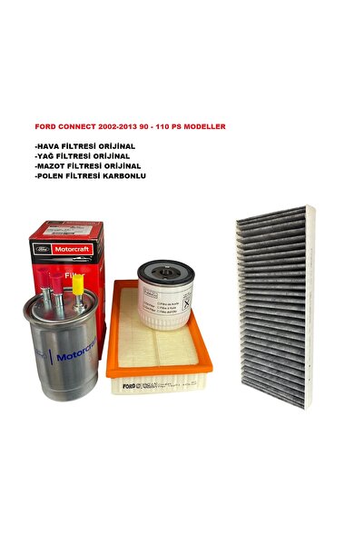 MOTORCRAFT Ford Connect 2012/2013 90-110PS Periyodik Yağ Bakım Filtre Seti (4...