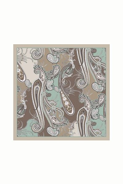 Mooncorn Βαμβακερό κασκόλ Water Green Virel Pattern