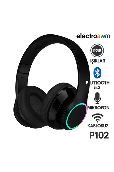 electroawm Müziği Hisset, Tarzını Yansıt! RGB Işıklı Kablosuz Kulaklık P102