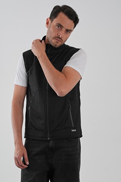 ALEXANDERGARDI Pocket Detailed Stand Collar Lined Sleeveless Vest