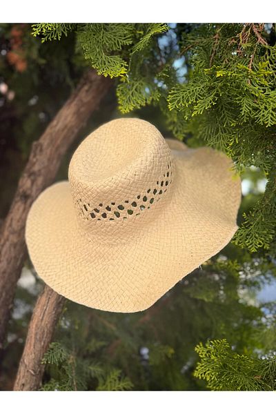 Axesoire 14740 Beige Wide Straw Hat