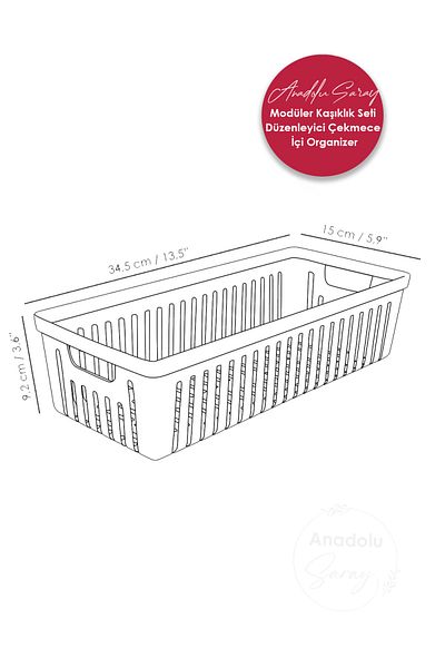 Anadolu Saray 3-Piece Modular Cutlery Set Drawer Kitchen Organizer Organizer Knife Ladle Spoon Fork Compartment