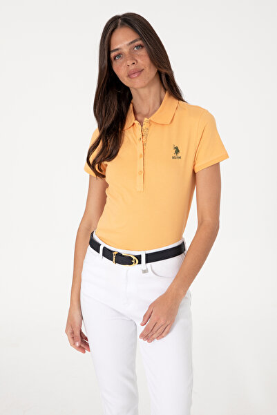 U.S. Polo Assn. Kadın Turuncu Basic Polo Yaka Tişört 50300896-VR202