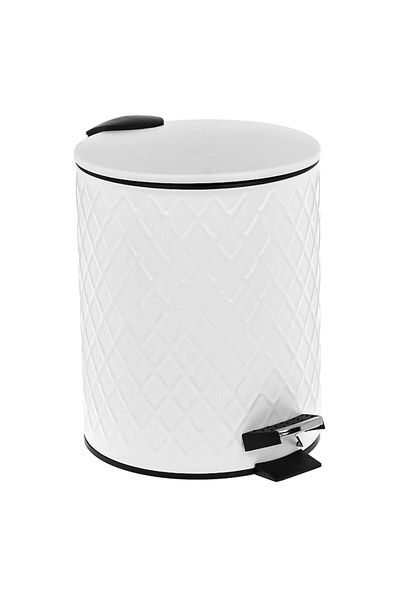 ATS Trash Bin with Pedal, 5 L, Pearl White