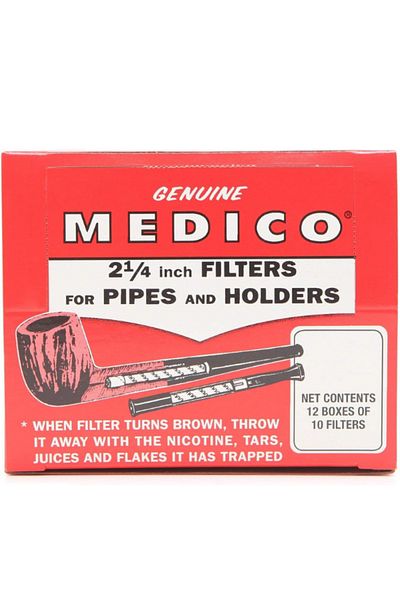 X TORBO 12 Boxes of 10 Medico Pipe Filters - 6mm Paper Filters