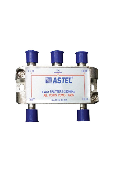 flores Splitter TV Profesional, pentru cablu coaxial, 5-2500 MHz, 4 iesiri