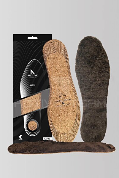 ACTIVE TEAM LX09 - Vegan Doğal Mantar Kahverengi Peluş | Doğal Isı, Soğuk Havalar Için, Sıcak Tutan Iç Tabanlık