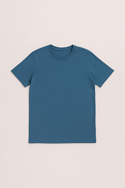 FATELLA Erkek Yuvarlak Bisiklet Yaka Rahat Comfort Kalıp Penye T-shırt